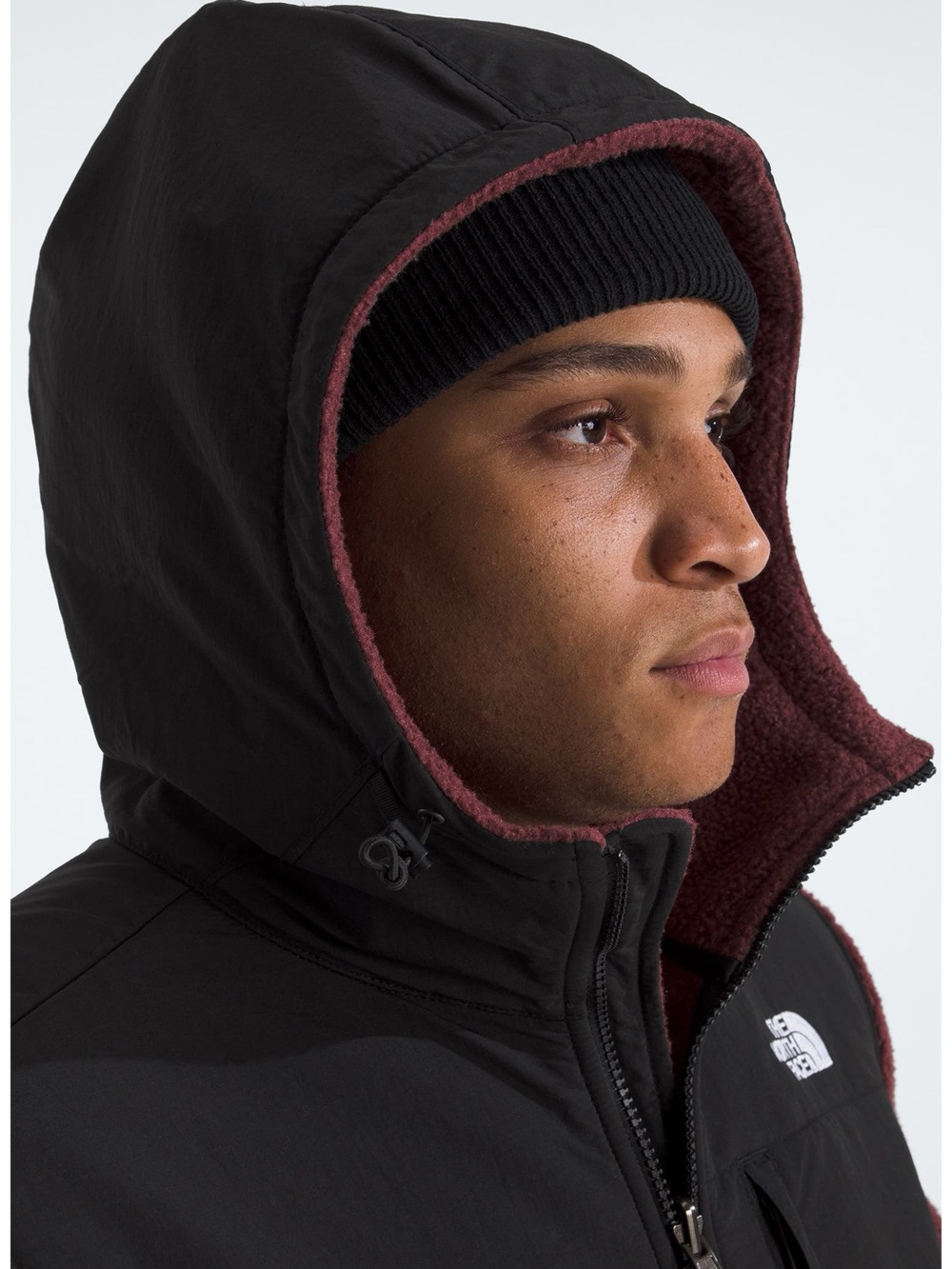 The North Face Retro Denali Burgundy Hooded Full Zip Fleece Jacket Men’s XS - Picture 5 of 10